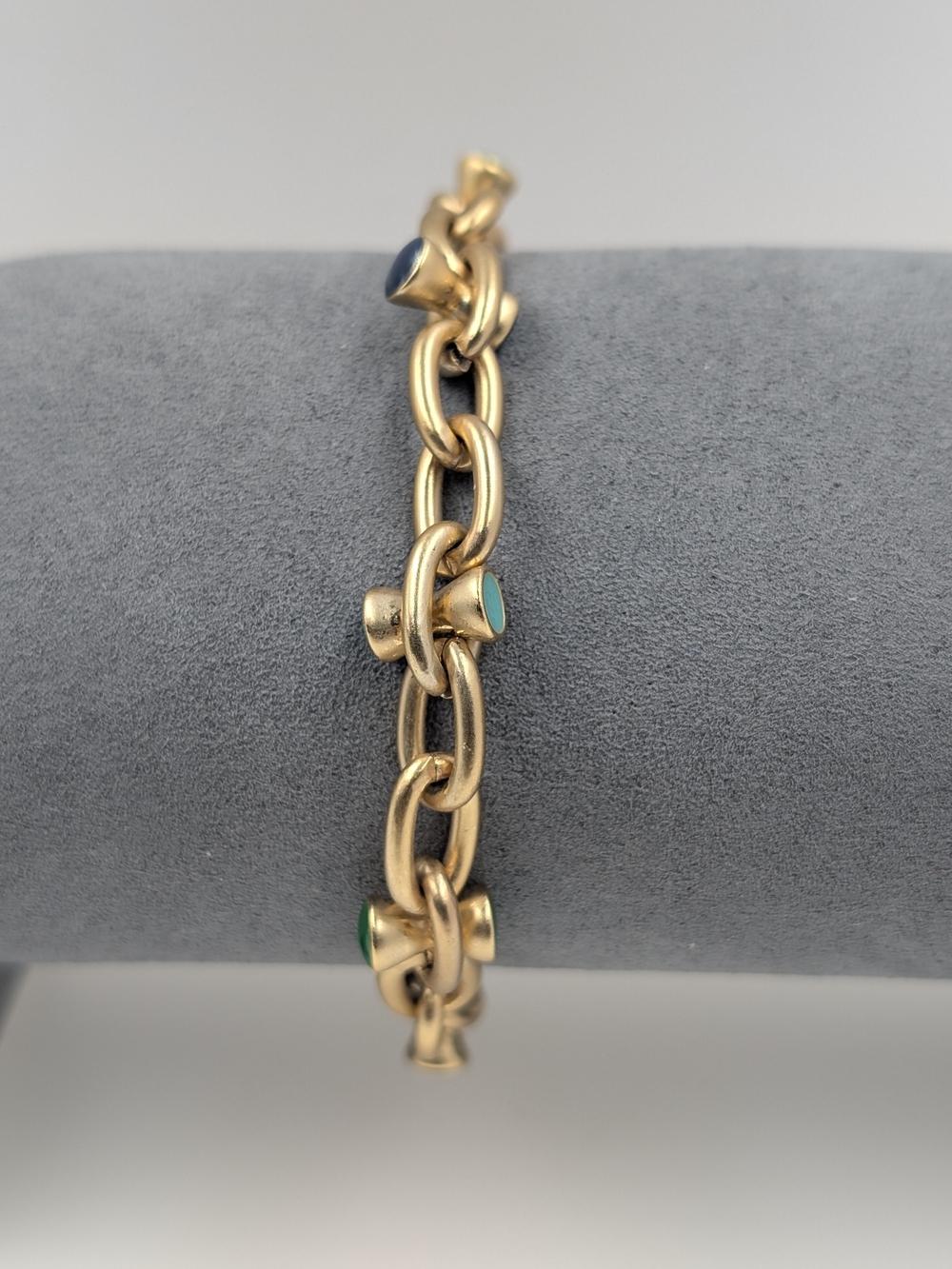 Spartina 449 Gold Tone Multi-Color Enamel Accent Toggle Link Bracelet m105 - Picture 4 of 9